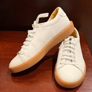 Everlane White Leather Sneakers with Gum Soles